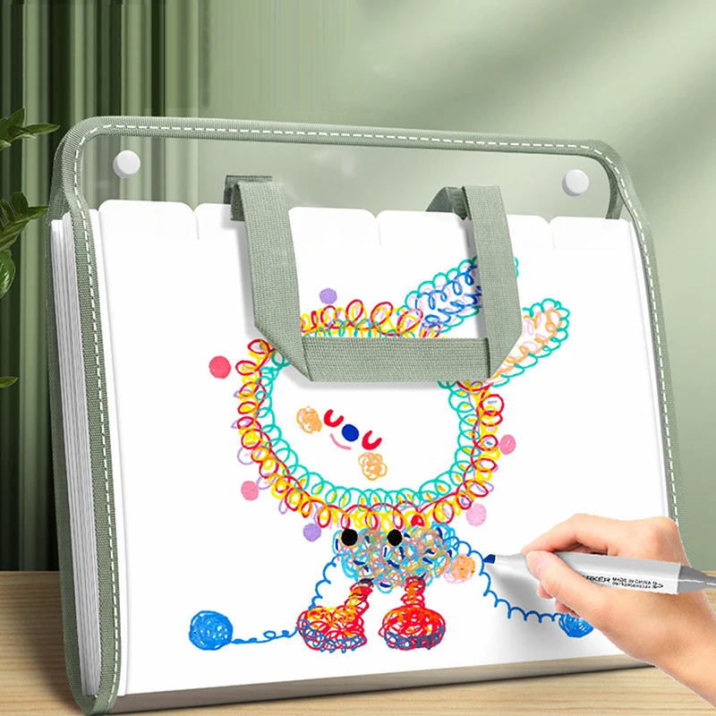 1Pcs Large Capacity Portable Transparent Waterproof Tote Folder, Expandable File Storage Pocket With Built-In Organizer