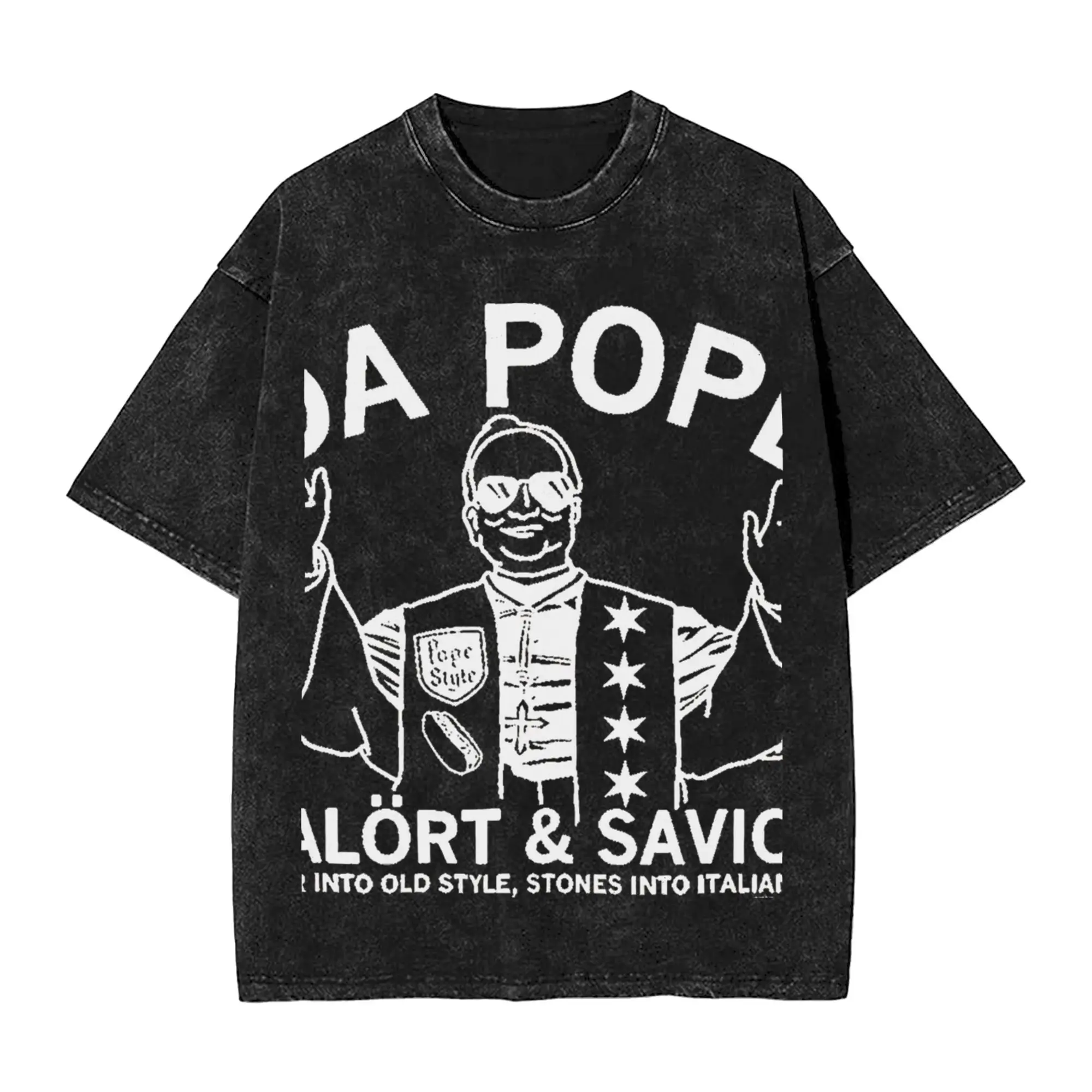 

Funny Funny Da Pope T-Shirt Men O Neck Cotton Washed T Shirts From America Chicago Pope Leo XIV Short Sleeve Tee Shirt Clothes