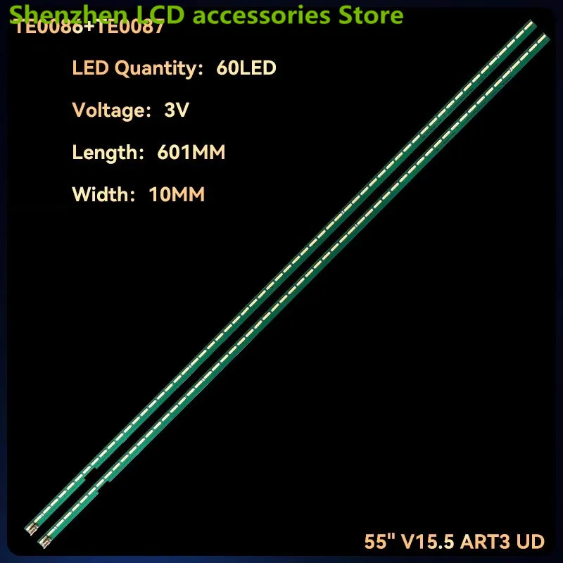 Bande de rétroéclairage LED, 60LED, 601mm, 3V, 55UH6150, 55UH6450, 6916L2318A, 6916L2319A, 6922L-0159A, 100% Nouveau