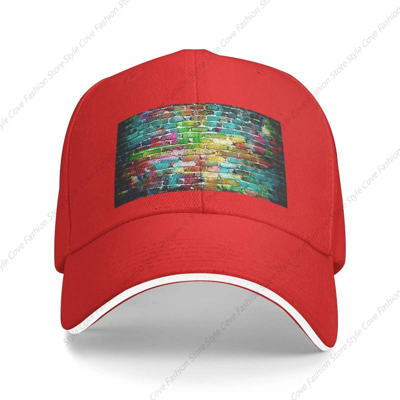 Graffiti Colorful Brick Print Casual Sandwich berretti da Baseball berretto da Baseball Unisex Versatile cappello di protezione solare cappello regolabile