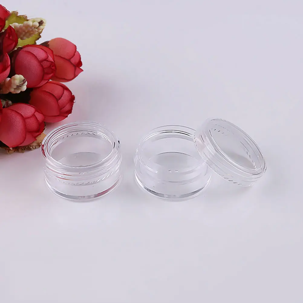 

100pcs Glitter Storage Jars Travel Mini Bottles Empty Clear Containers 5G Lip Balm Lotion Scrub Small Durable