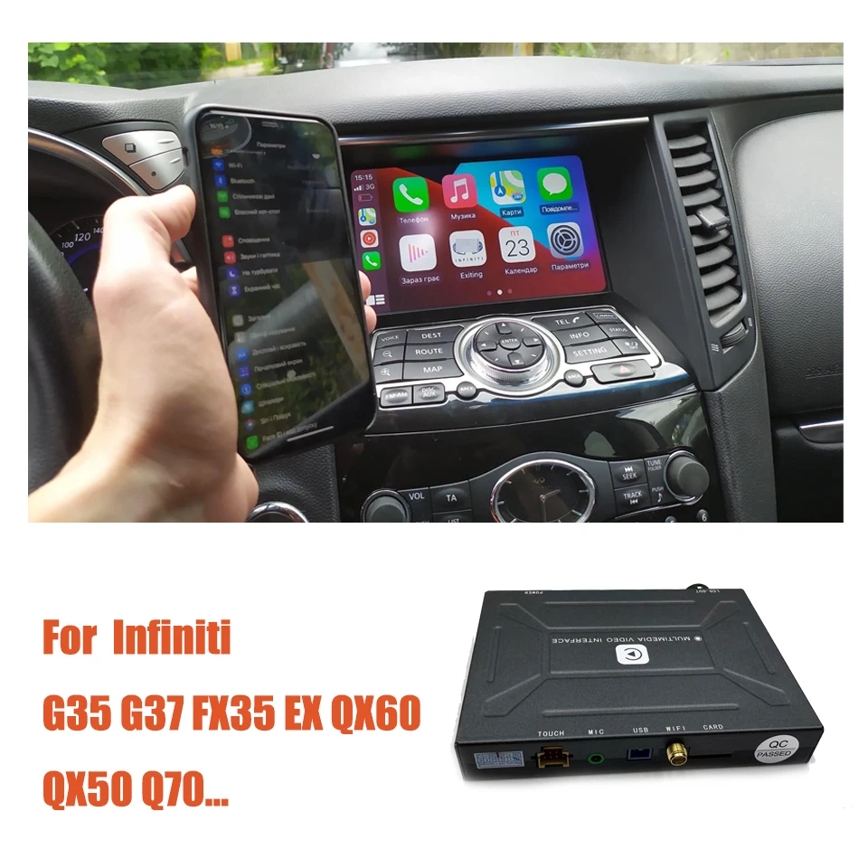 Wireless CarPlay Integrated Android Auto Airplay Smartphone Mirroring Module for Infiniti G35 G37 Coupe Sedan FX35 QX50 G37s Q70