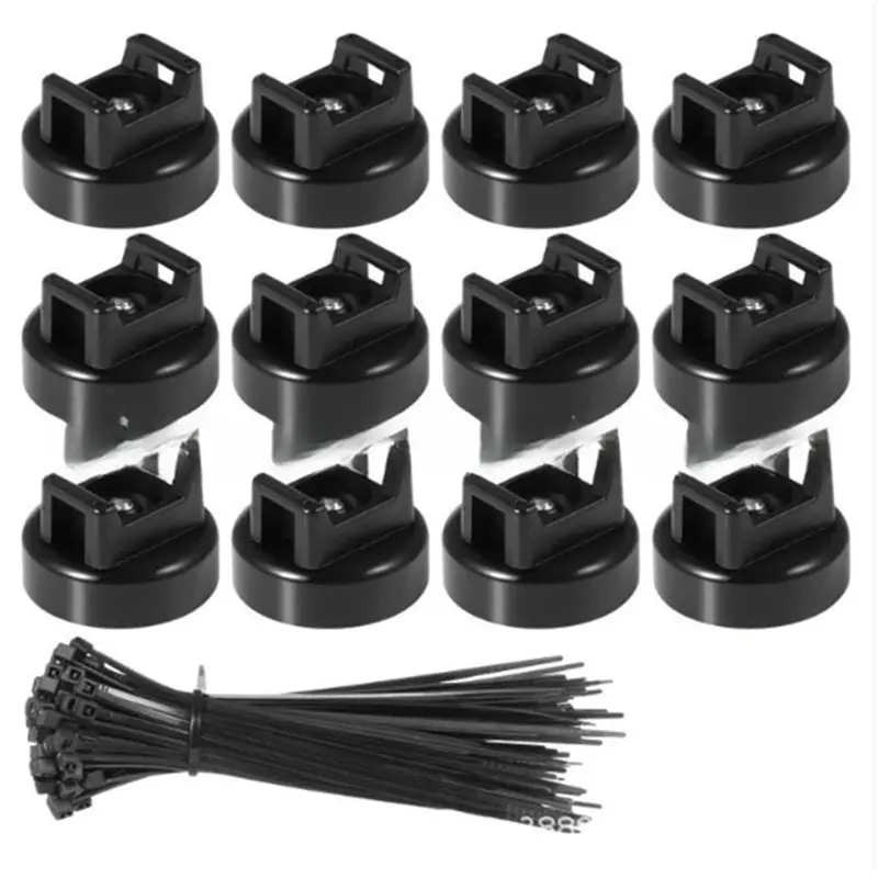 CHCH 60PCS Magnetic Cable Tie Holders, Flexible Nylon Zip Ties, Button Head, For Home Office Workshop Garage Use