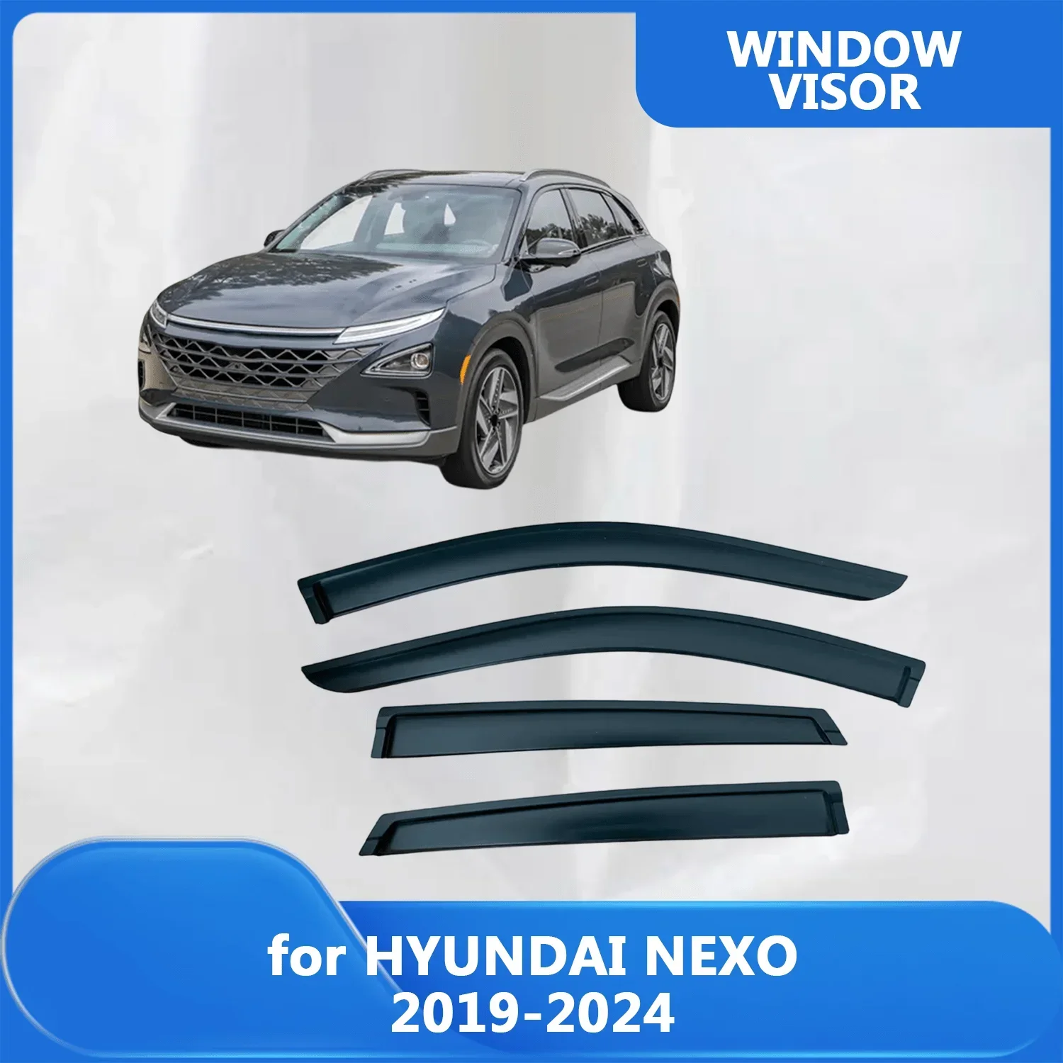 

Window Visor for HYUNDAI NEXO 2019 2020 2021 2022 2023 2024 Wind Deflectors Rain Guards Door Visor Vent Shades Ventvisor Sun