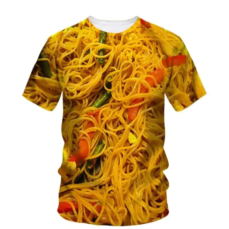 Fashionable  Have Good Food Pictures For Men's T-Shirts Trend Digital Printing Casual Round Neck Short Sleeved Tops