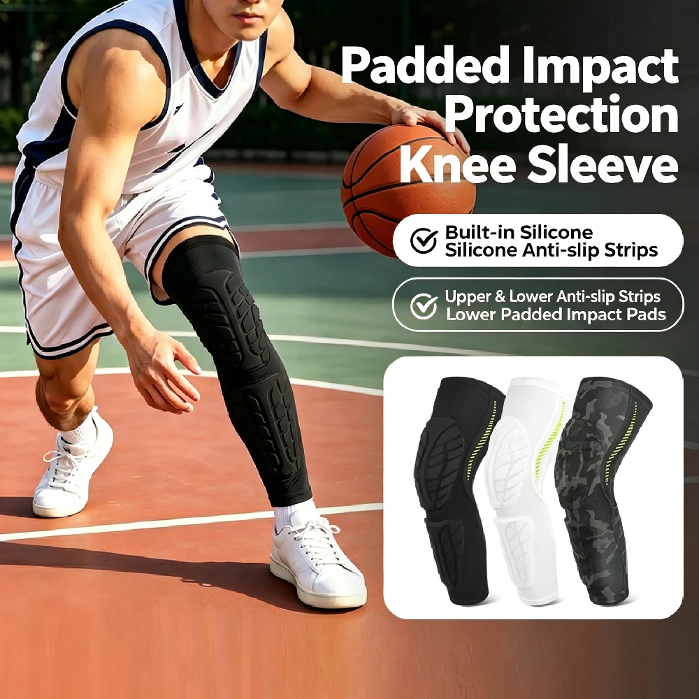 1/2PCS Honeycomb EVA Knee Pads Sleeve, Impact Resistant Anti Collision Knee Compression Brace, for Basketball, Wrestling,Cycling