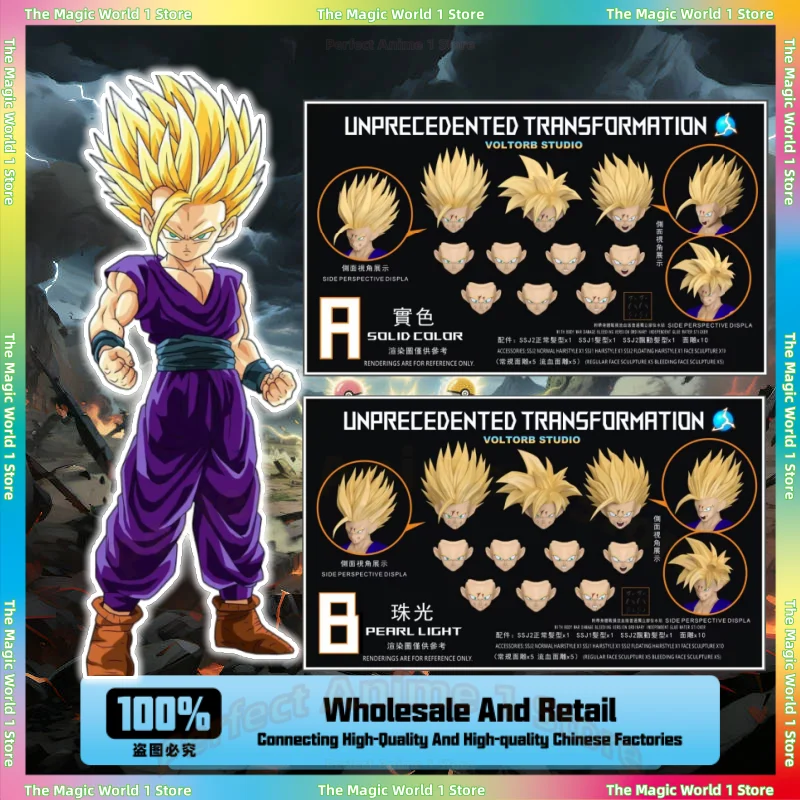 

LEFMA Studio Dragon Ball Z SHF Super Saiyan 2 Son Gohan Battle Damaged Head Accessories Anime Action Figure Model Toys Gifts