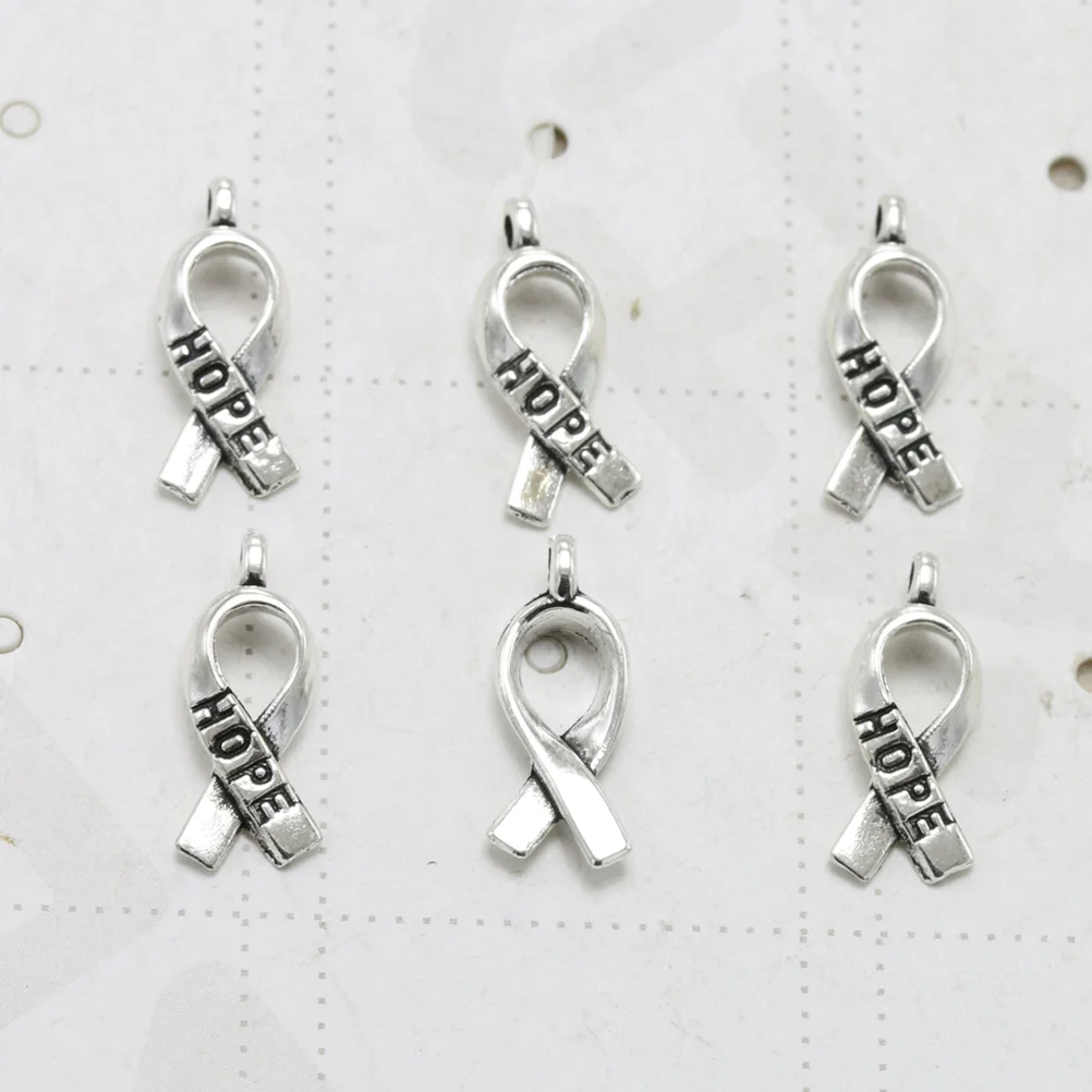 

20Pcs Alloy Hope Letter Ribbon Pendants Charms DIY Necklace Bracelet Accessories Jewelry Making Gift Set Alloy Pendant Charm
