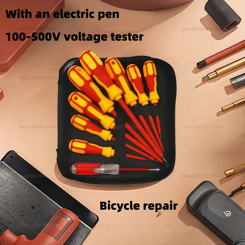 ชุดไขควงแม่เหล็กไฟฟ้าอเนกประสงค์ พร้อมหัวไขควงแบบฟิลลิปส์และแบบแบน หุ้มฉนวน สำหรับช่างไฟฟ้ามืออาชีพ