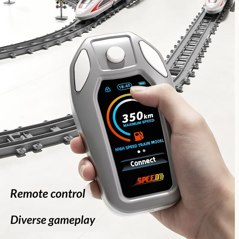 New RC High Speed Bullet Train Toy with Track, Fuxing Harmony Rail Model, Rechargeable Remote Control Educational Toy Boys Gift
