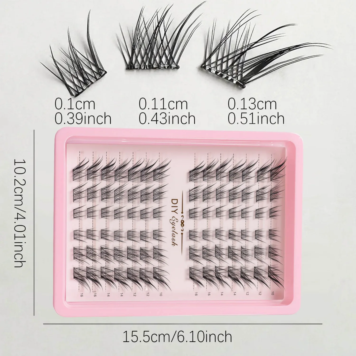 Flauschige Wimpern mit Fuchsaugeffekt, wiederverwendbar, DIY, segmentierte, dicke, geflügelte Wimpernverlängerung für den täglichen Gebrauch – Detail 4
