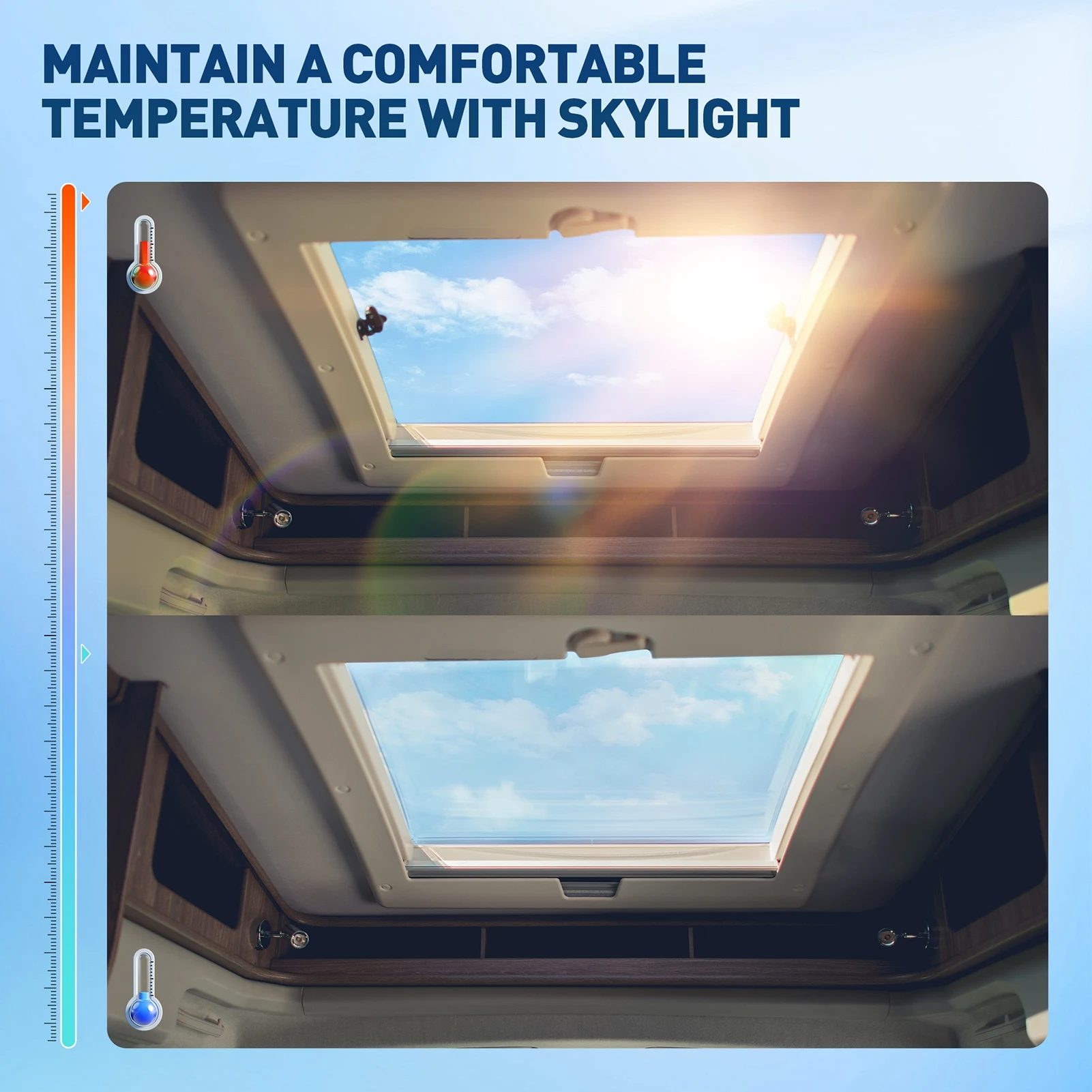 

BIG DISCOUNTS RG-SOD01 RV Skylight Dome Transparent UV-Coated 99% UV Block Anti-Aging Clear Panoramic View for Camper Vans