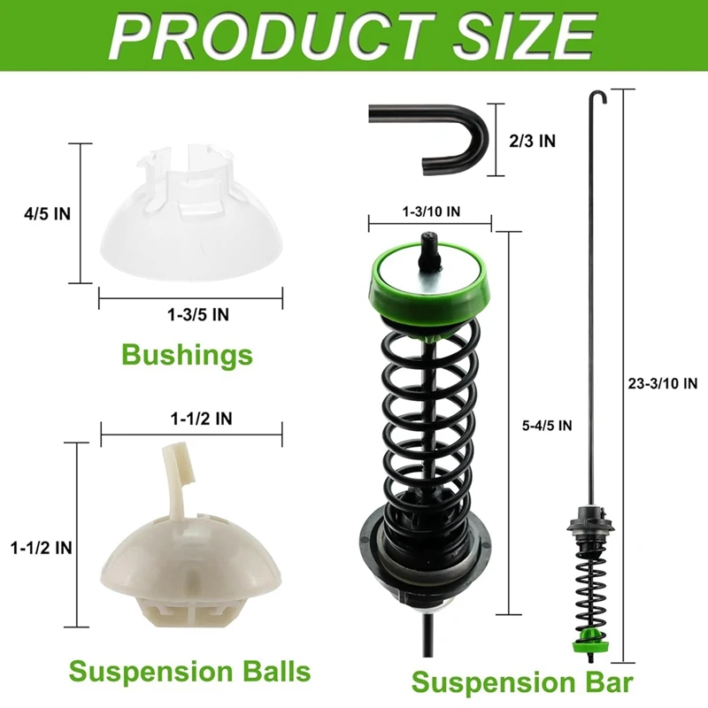 В 11130362   Комплект стержней подвески шайбы из 4 шт., для стиральных машин, подходит для 11022352510 , WTW5000DW2, MVWC565FW0, WTW5000DW0