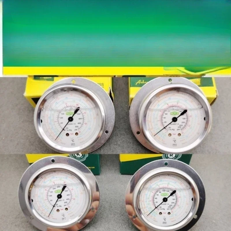 1PCS REFCO Axial Radial Pressure Gauge R22 R134a High Low Refrigeration Air Conditioning ToolGoods in stock