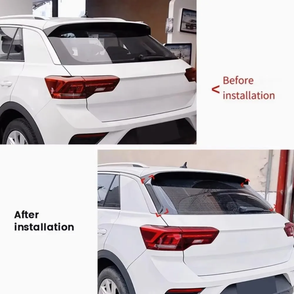 DB-Car Rear Window Side Spoiler Canards Splitter for VW T-Roc 2017-2024 Rear Windshield Side Wing Trim Sticker