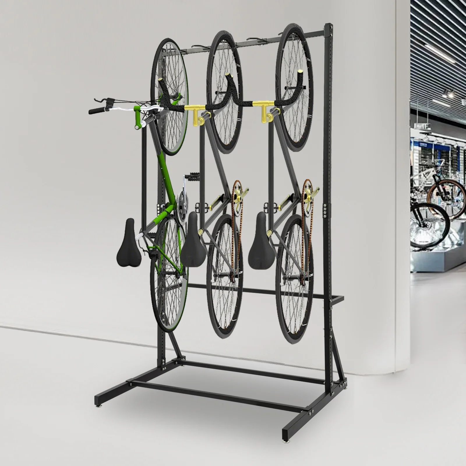 

Bicycle Rack Mtb Road Bike Storage 5 Hook Multifunctional Vertical Bike Support Stand Bracket Holder 5 Bike Storage Rack