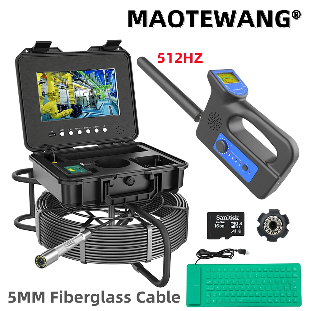 20m wholesale 1080P Sewer Pipe Inspection Camera 10.1 Inch with Meter Counter auto Balance 512HZ Locator Video+Audio Recording