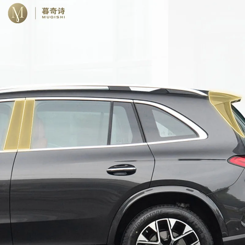 MUQSHI Pre cutting Car Exterior Body B C Window pillar PPF paint protection film TPU refit For Mercedes Benz X254 GLC 2023-2024