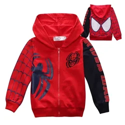 Spring Baby Boys Spiderman Hoodies modis Children Cartoon Sweatshirt Kids Long Sleeve Jacket Boy Superhero Coat Zipper Clothes