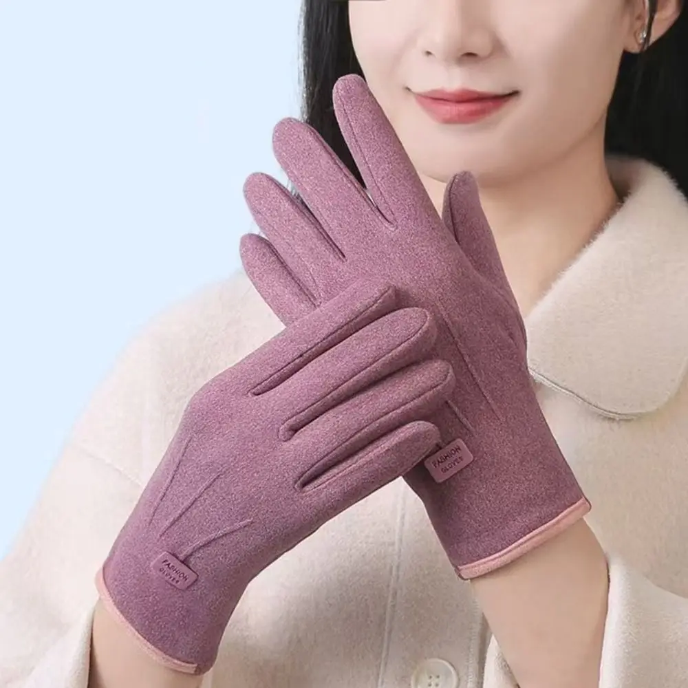 ヴィンテージ防風タッチスクリーン手袋厚い耐摩耗性暖かいミットフルフィンガーサイクリンググローブ