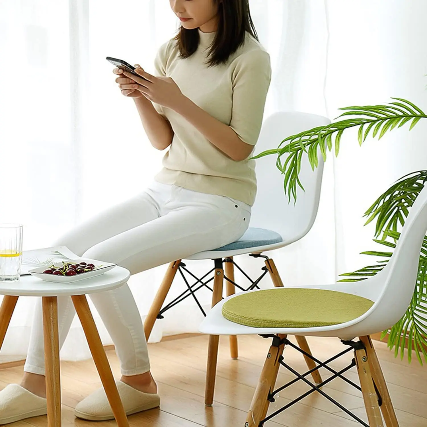 Memory Foam Seat Cushion Anti-Slip Soft Solid Round Floor Seat Futon Office Chair Pad Bar Seat Stool Cushions 30/35/40cm