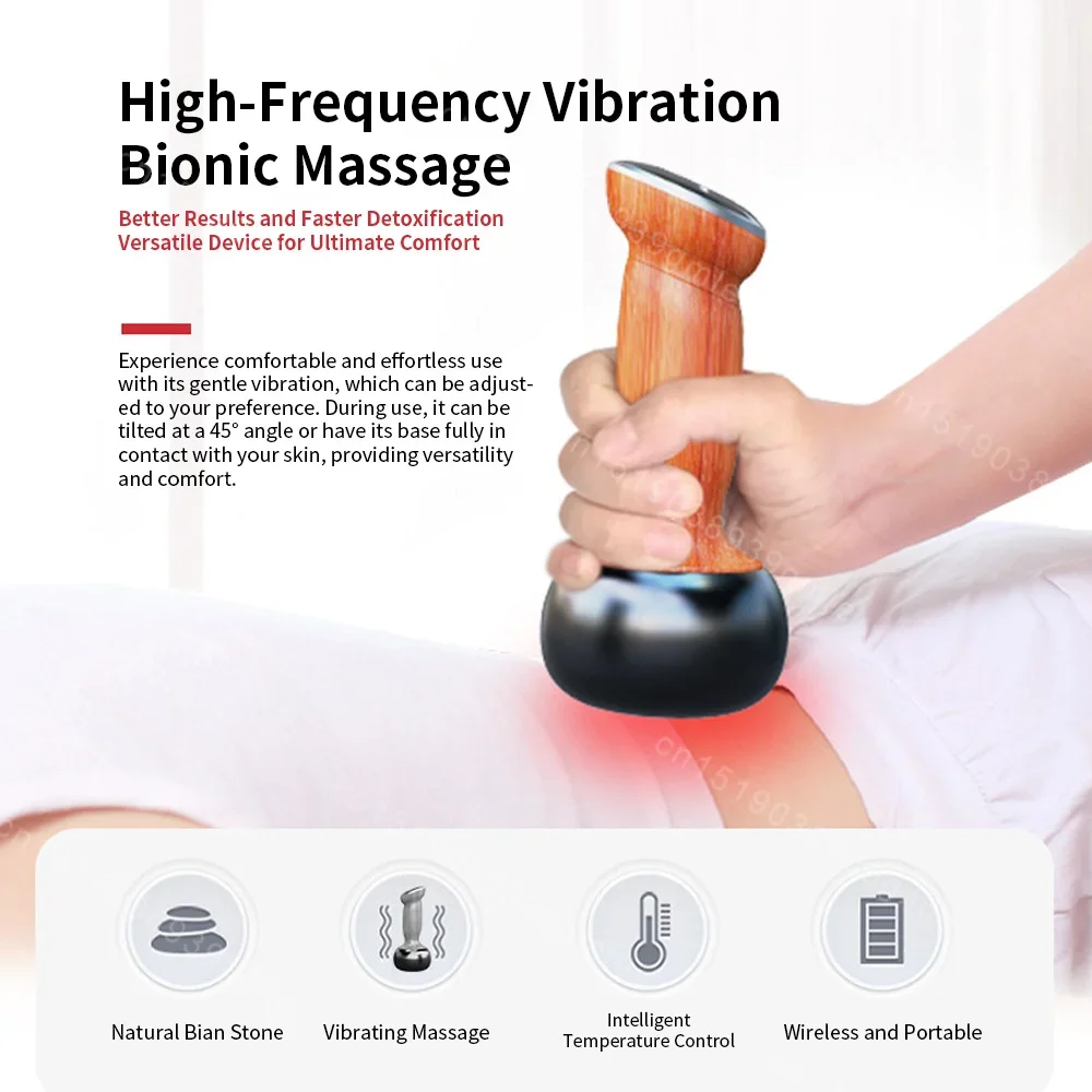 Guasha Massager Hot Stone Massager Vibration Scraping Facial Maintenance Gua Sha Massage Stone Lymphatic Dredging Fat Burning