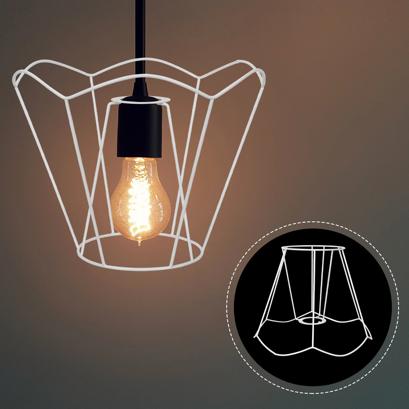 

Lamp Shade Ring Premium Iron Diy Lampshade Frame For Desk Wall Light Metal Ring Support Drum Wire Shade Cage Guard Holder