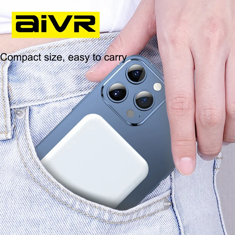 AIVR Power Bank 5000mAh 10000mAh Mini Magnetic Wireless Fast Charge Auto-wake For iPhone 15 14 13 Pro Max Magsafe Powerbank