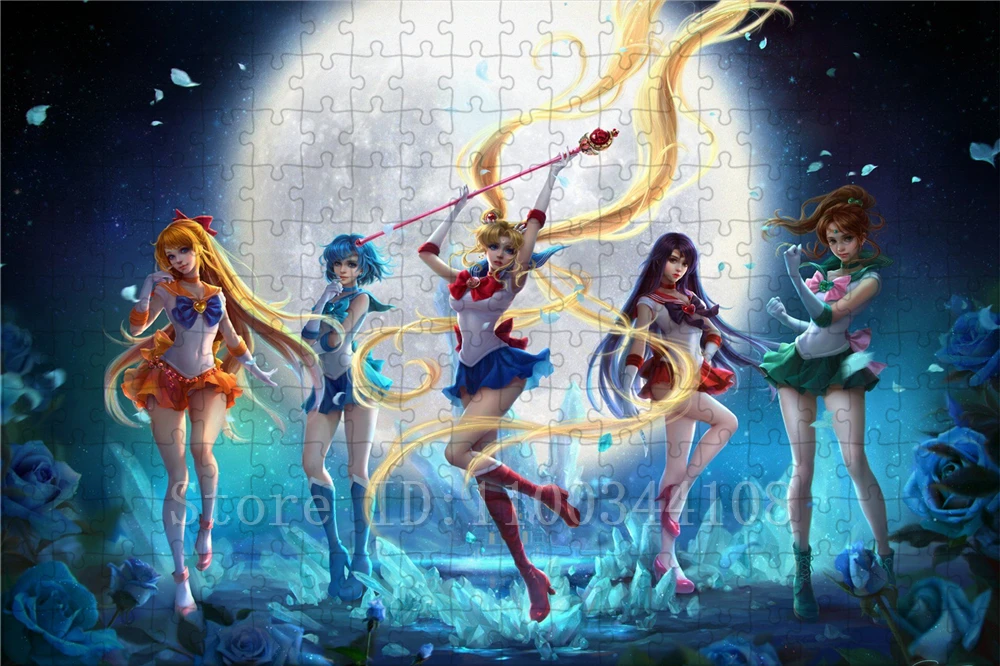 Sailor Moon personaggi Jigsaw puzzle per adulti giocattoli antistress 300/500/1000 pezzi Anime Girls puzzle regali unici di capodanno