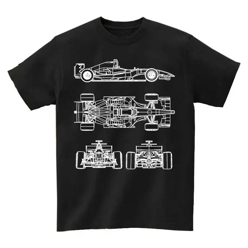 F1 Racing car Printed Men\'s T-Shirt Cotton Casual O-Neck Short Sleeve Women‘s Streetwear Tee Oversize F1 Car Tops ﻿