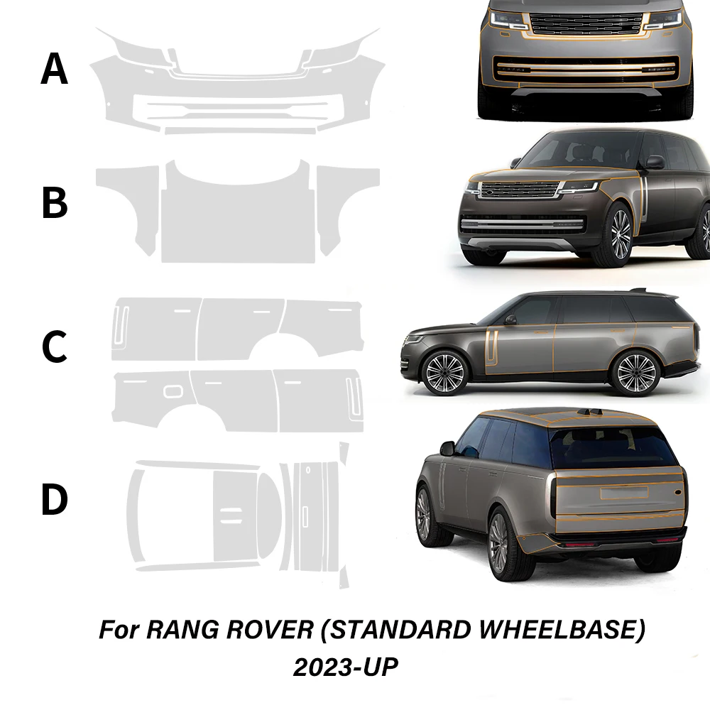 For Land Rover Range Rover Standard Wheelbase 2023-UP Pre-Cut Paint Protection Clear Film Kit PPF Decal Car Body Sticker Styling