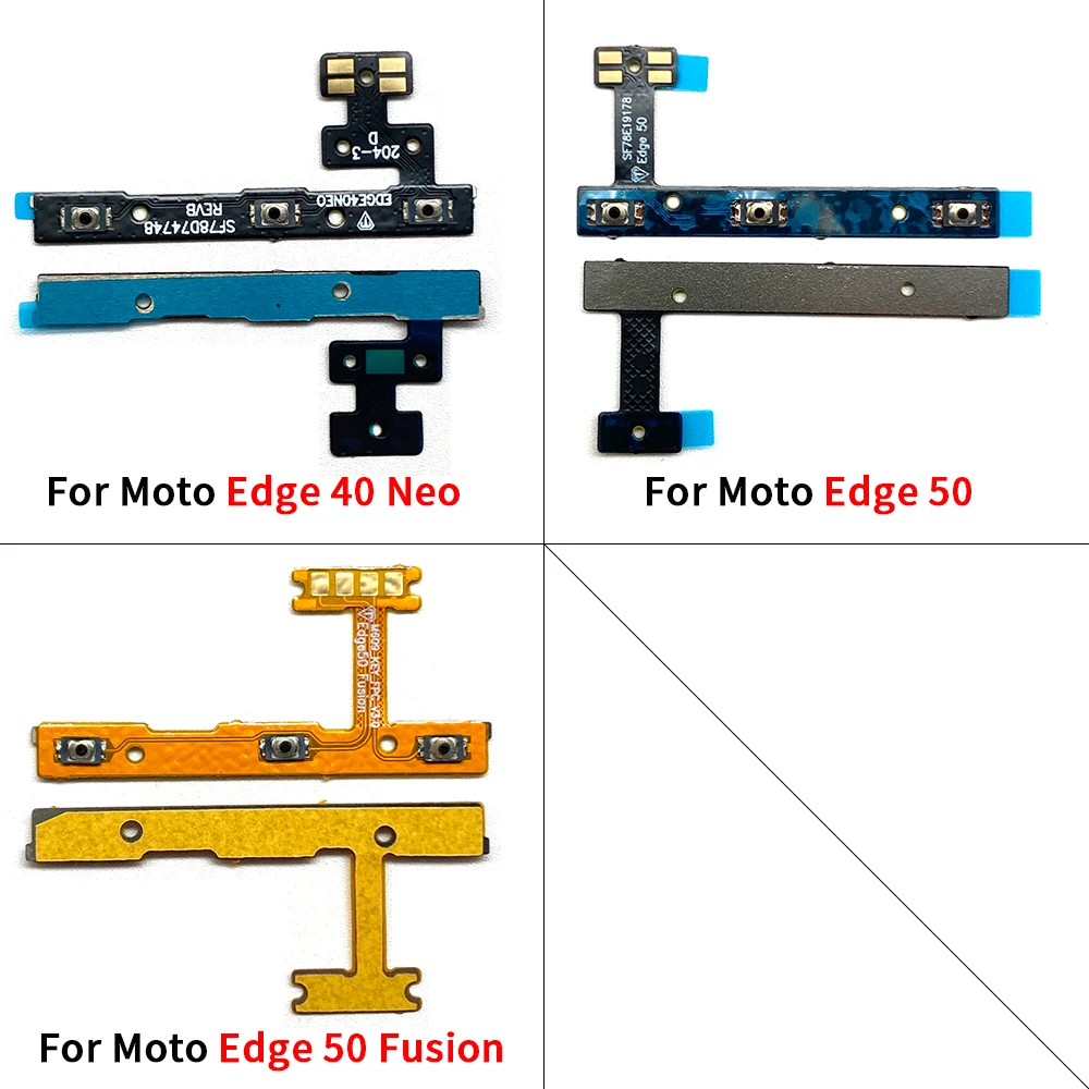 Power Volume Buttons Flex Cable For Moto Edge 40 Neo 50 Fusion Power Volume Flex Ribbon