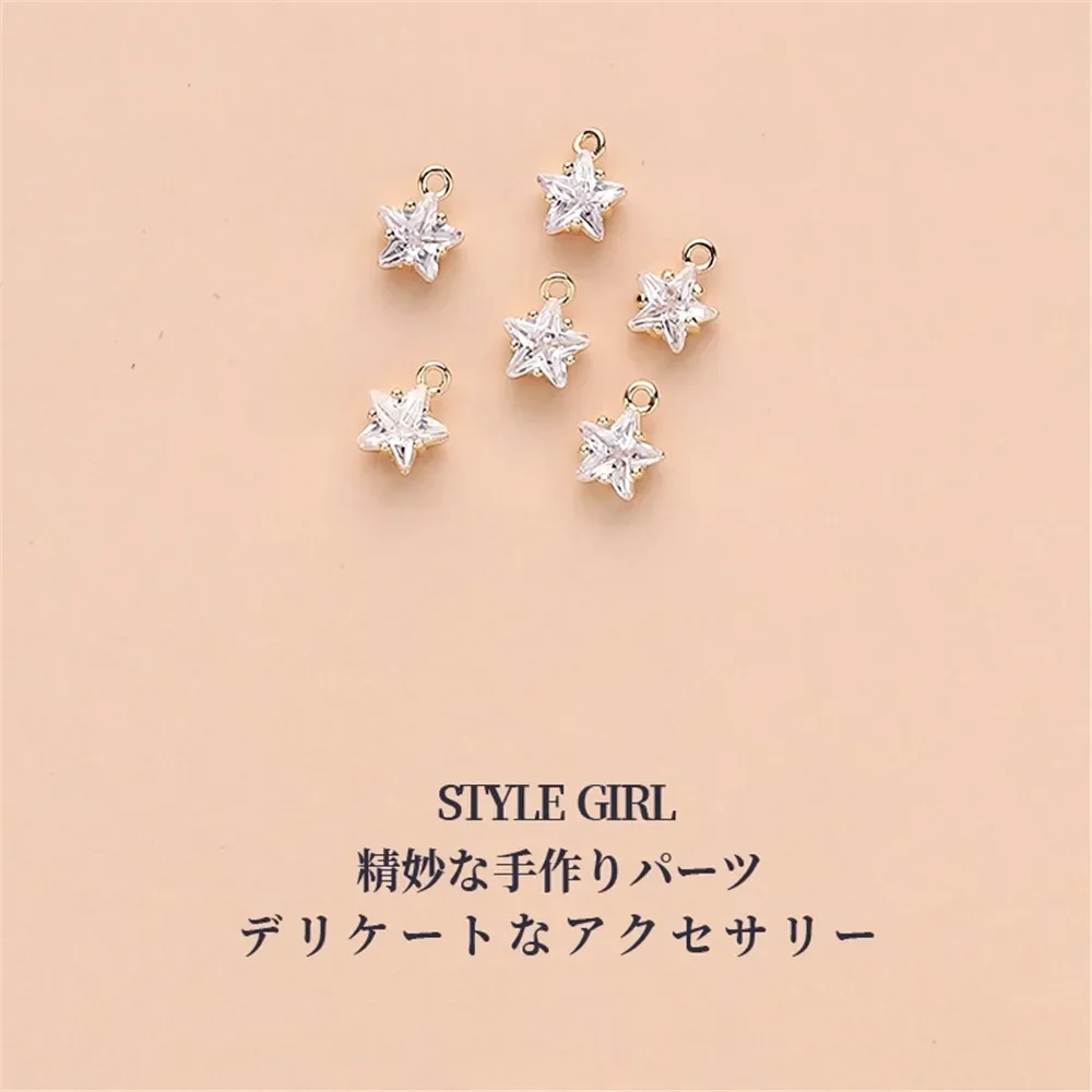 14K Gold Wrapped Pentagonal Star Pendant DIY Handmade Bracelet Necklace Headpiece Material Accessories L385