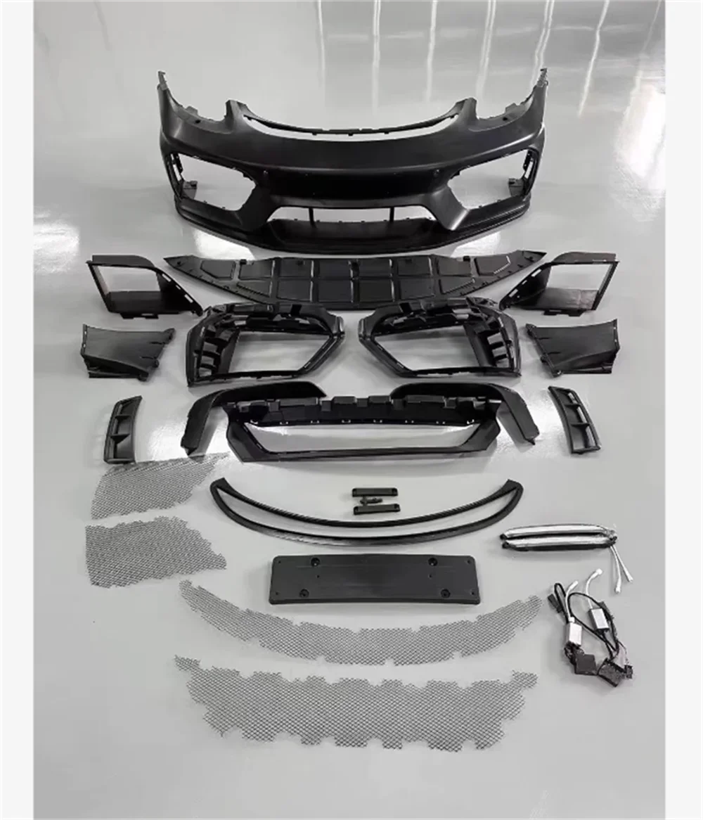 

Car body kit surround Front bumper assembly drl daytime running light fog lamp cover For Porsche 981