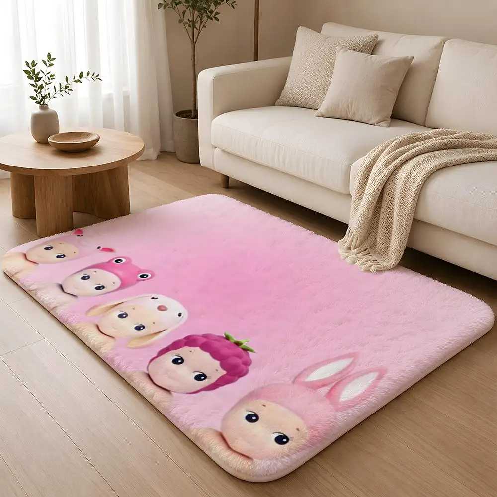 Cute S-Sonny A-Angel Floor Mat Machine Washable Soft Flannel Area Rug, Non-Slip Absorbent Floor Mat for Living Room Bedroom