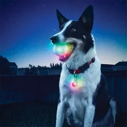 Luminosi giocattoli per morso di cane da compagnia LED notte incandescente giocattoli per cuccioli palla da masticare per cani trasformazione colorata palline per cani forniture per cani