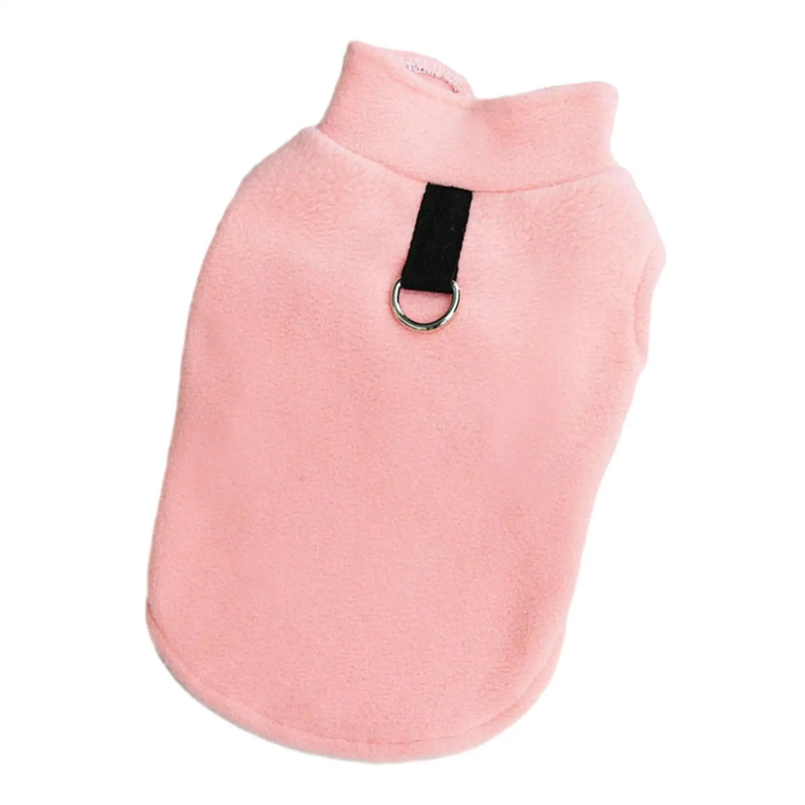 Dog Fleece Vest Sweater with D Rings Lightweight Durable Thermal Cold Weather Coats for Park Pet Costume Travel Training Pink