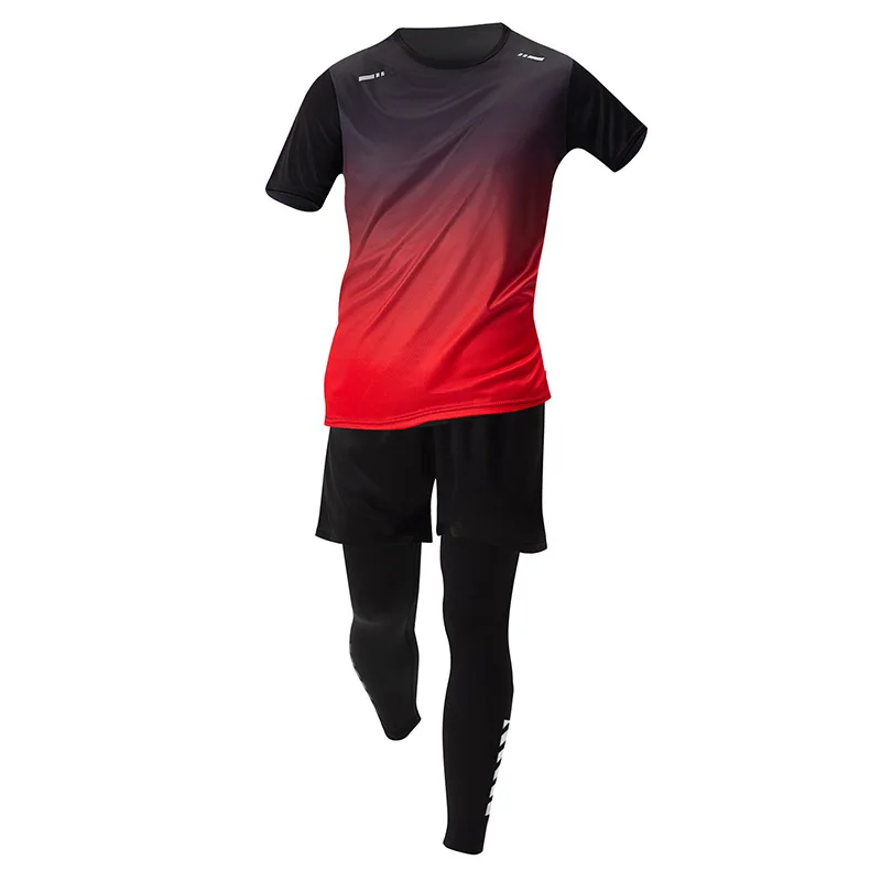New Autumn Winter 3PCS Gradient Sports Tracksuit Set, Long Sleeve Compression T-shirt Outfit for Running Fitness Training
