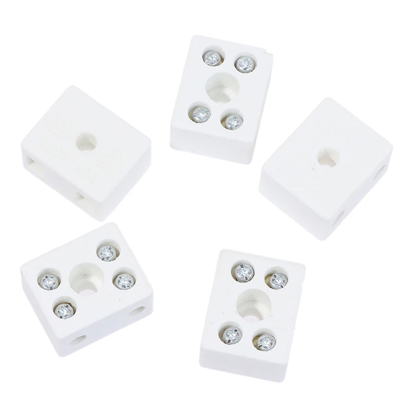 

5Pcs Copper 250V 10A 2-position 5-hole 10A High Frequency Ceramic Terminal Block High Frequency Porcelain