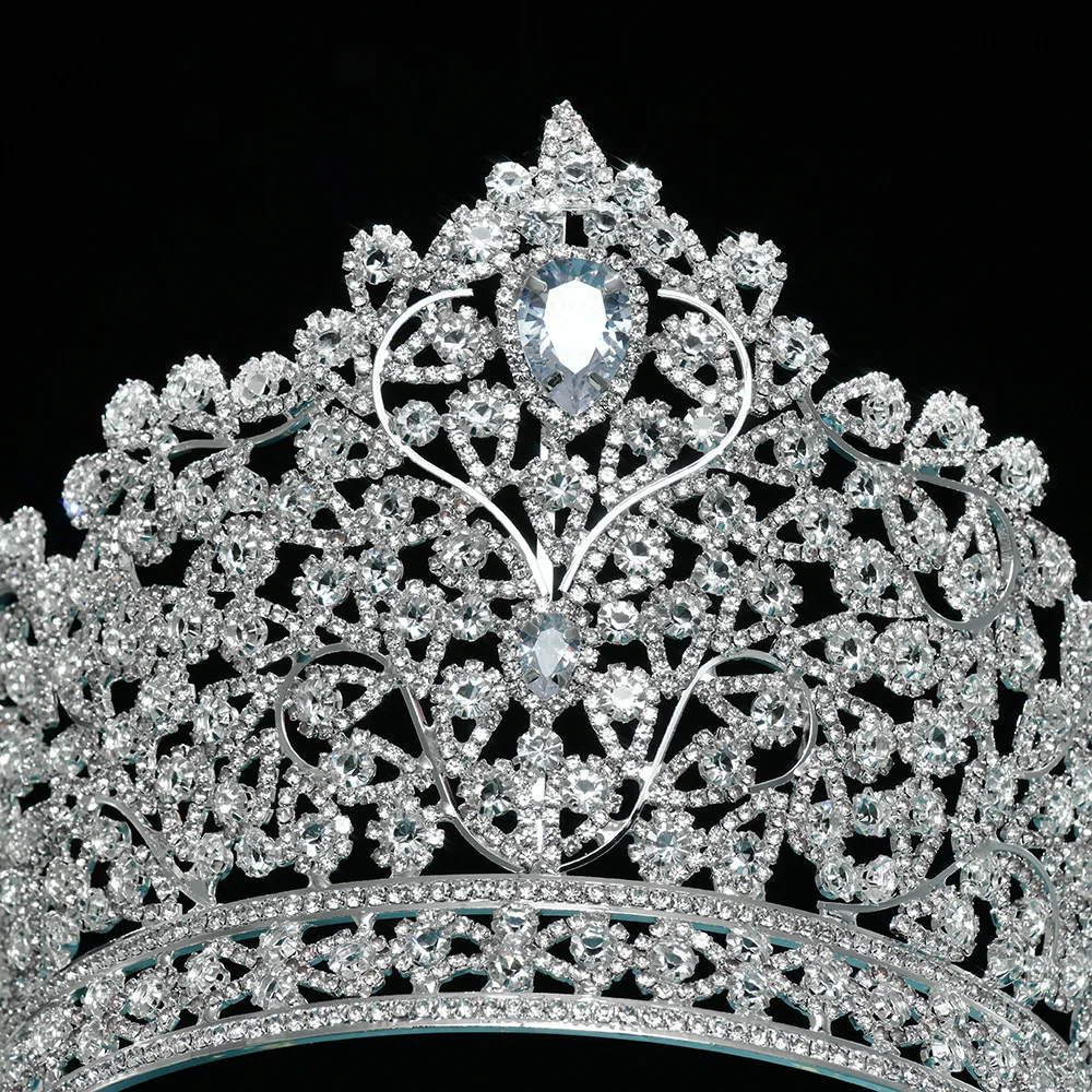 Luxury Cubic Zirconia Royal Queen Tiaras Women Hairband Sliver Bridal Crowns Jewelry Pageant Diadem Wedding European Headpieces