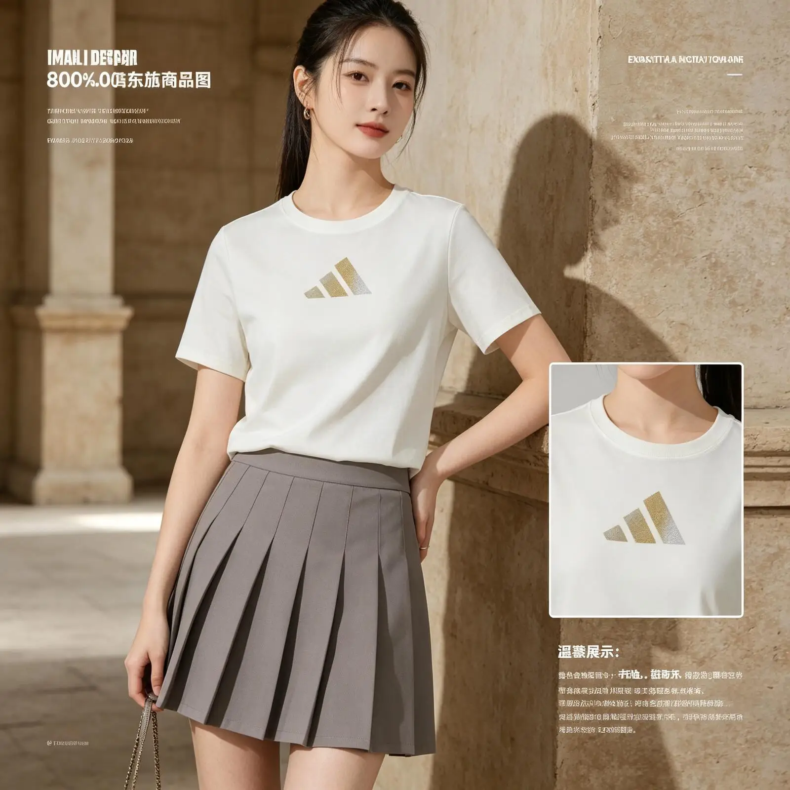 

New Adidas T-Shirt Women's Outdoor Sports Work Clothing Simple Top JM8803