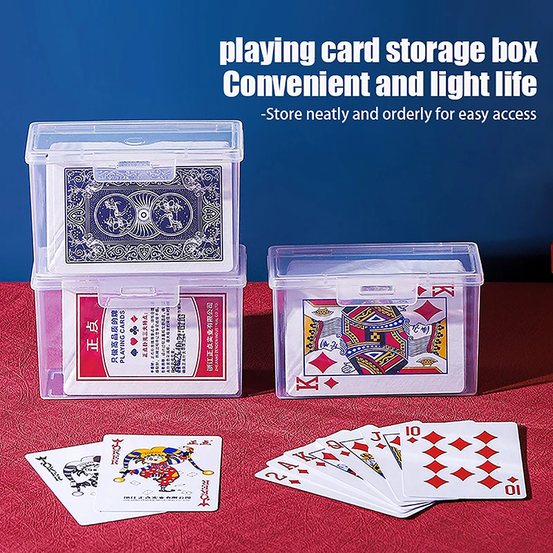 1Pc Playing Card Case Transparent Playing Card Box Playing Deck Card Storage Box Card Deck Holder Trading Card Organizer