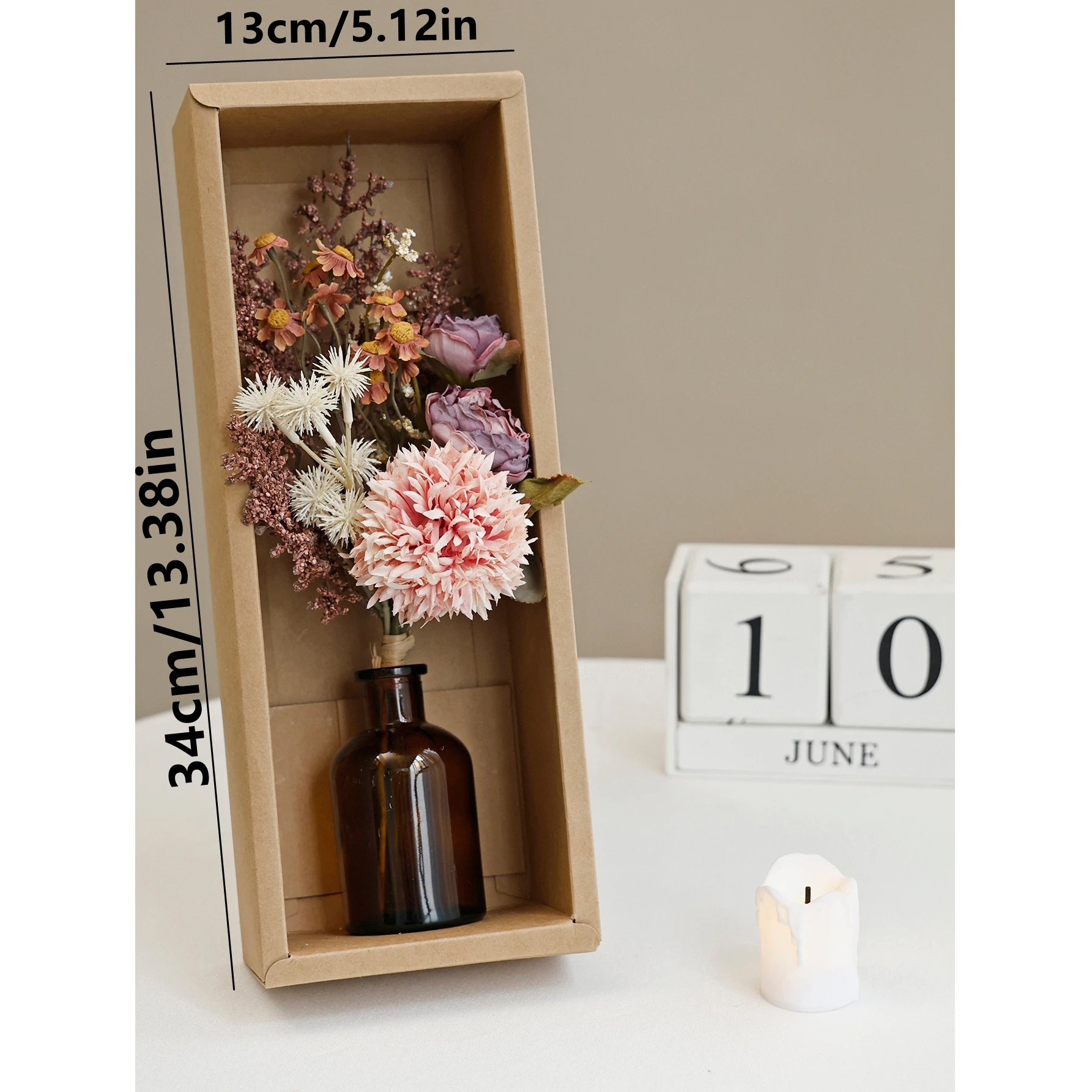 Künstliche Blumenkombination, hochwertige Hochzeits-Brautstrauß-Dekoration, Valentinstag, Heim, Zimmer, Tisch, Bonsai, Geschenk, Vase, Zubehör – Detail 10