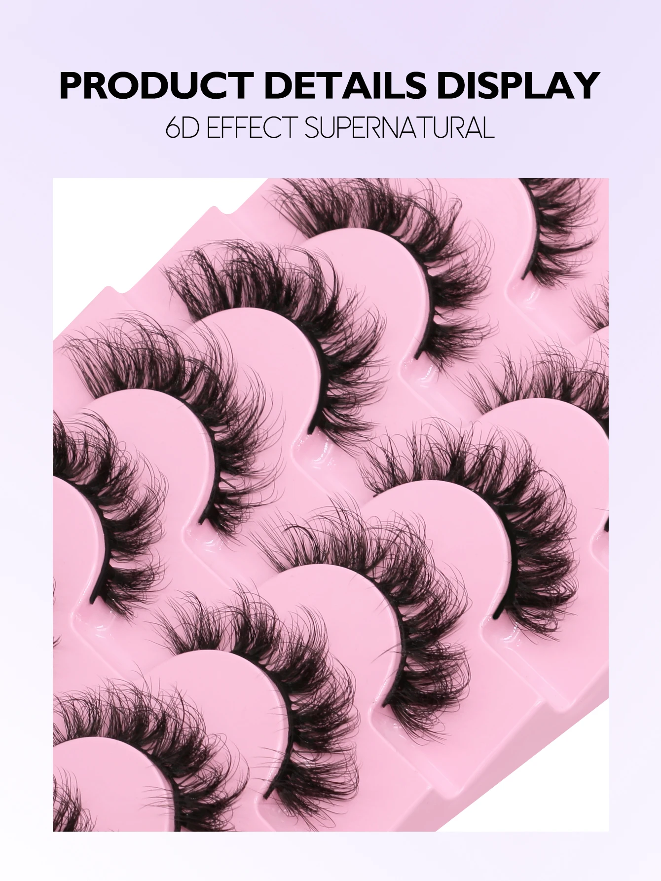GROINNEYA Cílios postiços fofos 5/7 pares cílios olho de gato 3D cílios falsos vison cílios naturais macios cílios completos maquiagem extensões de cílios