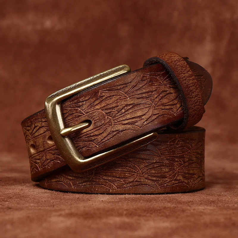 

Men's Fashion Thickened Genuine Leather Belt Top Layer Cowhide Men's Casual Denim Belt