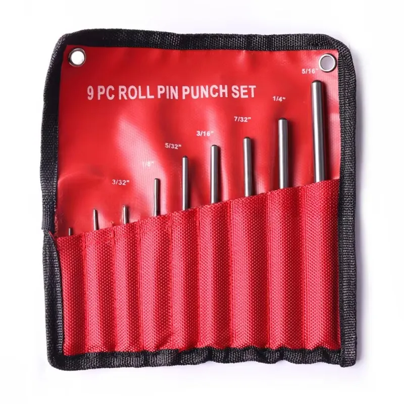 

Professional Steel Punch Tool Kit Multi-Size Hollow End & Roll Pin Punch Set for Metalworking Automotive Repair Bearing Removal