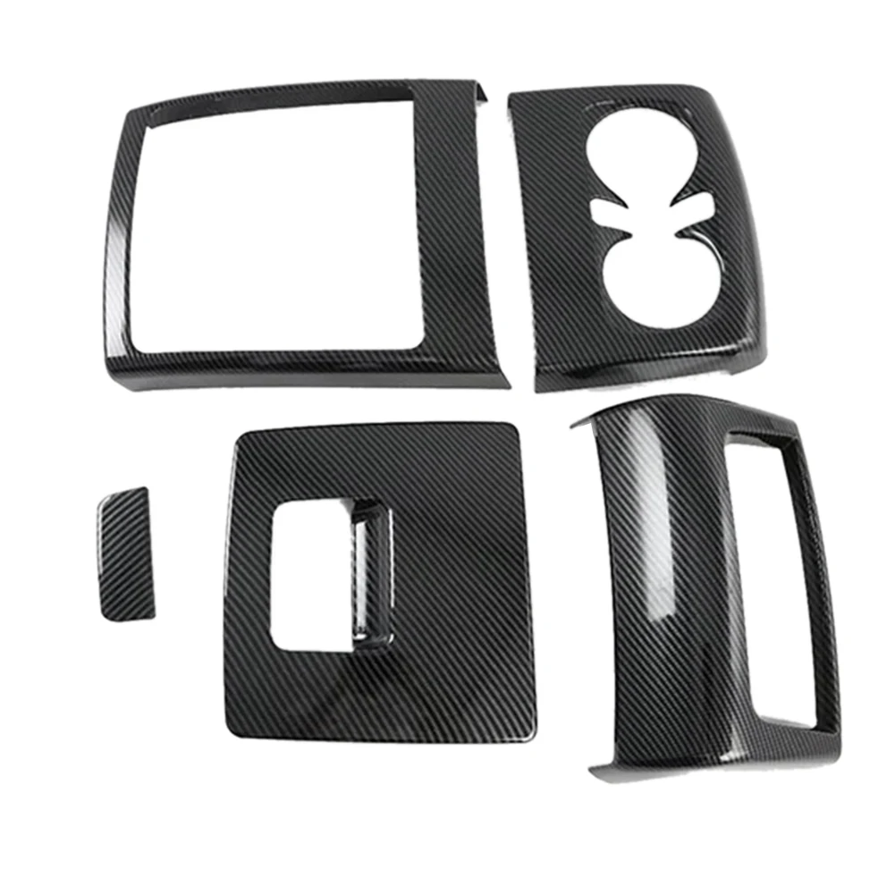 ألياف الكربون مسند ذراع السيارة صندوق الخلفي تنفيس الهواء الإطار غطاء الكسوة لكيا كرنفال KA4 2020 2021 2022