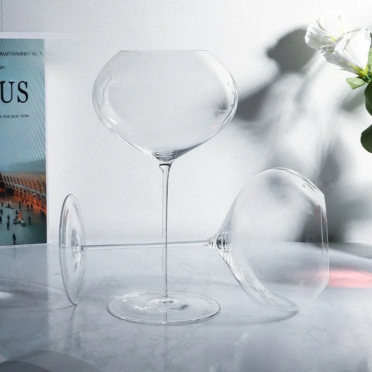 New Ultra Thin Heart Shape Burgundy Crystal Glass Wine Cup Creative High Value Tasting Glass