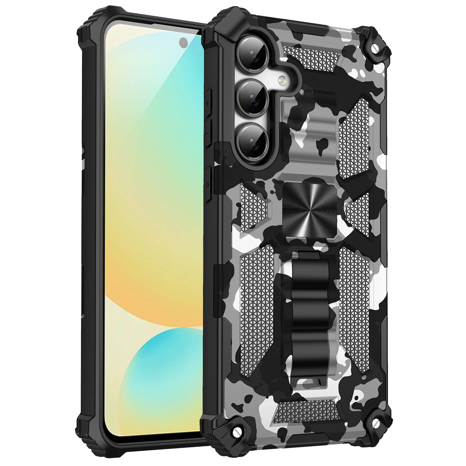 Hybrid Armor Phone Case For Samsung Galaxy S26 FE S25 Plus S24+ S23 S22+ S21FE S20FE 5G Hidden Kickstand TPU Plastic Back Cover