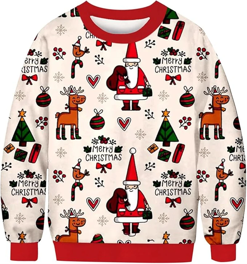 Christmas Sweater Gift 3d Print Santa Claus Graphic Pullover Men Women Winter Clothing Ha Ha Ha Merry Christmas Kids Clothing